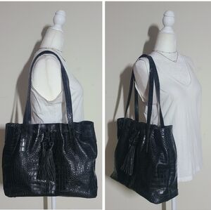 Patricia Nash Midnight Croc Tote